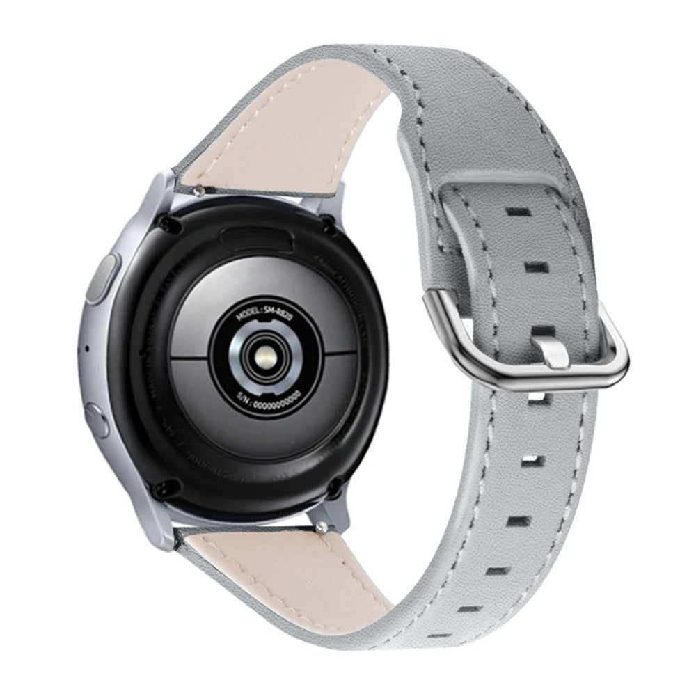 Fed Huawei Watch GT 2 42mm / Huawei Watch 2 Ægte læder Rem - Sølv#serie_3