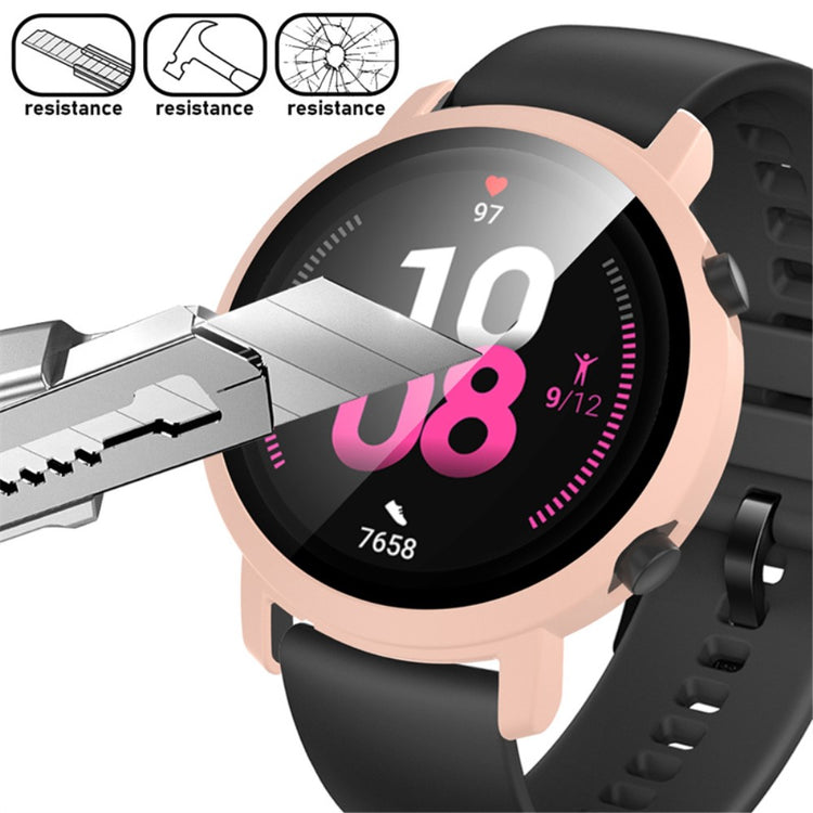 Meget Flot Huawei Watch GT 2 42mm Cover med Skærmbeskytter i Plastik og Hærdet Glas - Pink#serie_3