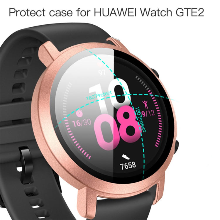 Meget Flot Huawei Watch GT 2 42mm Cover med Skærmbeskytter i Plastik og Hærdet Glas - Pink#serie_7