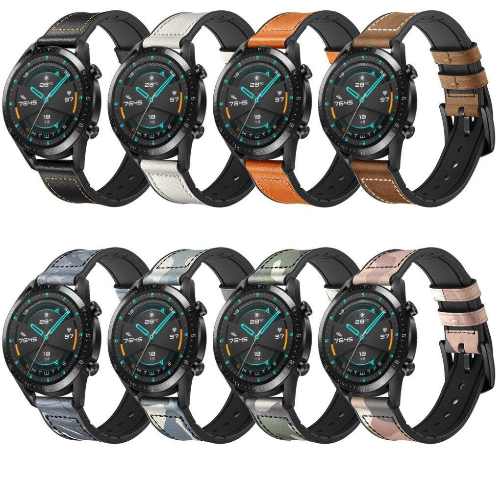 Helt vildt elegant Huawei Watch GT 2 46mm Ægte læder Rem - Sort#serie_1