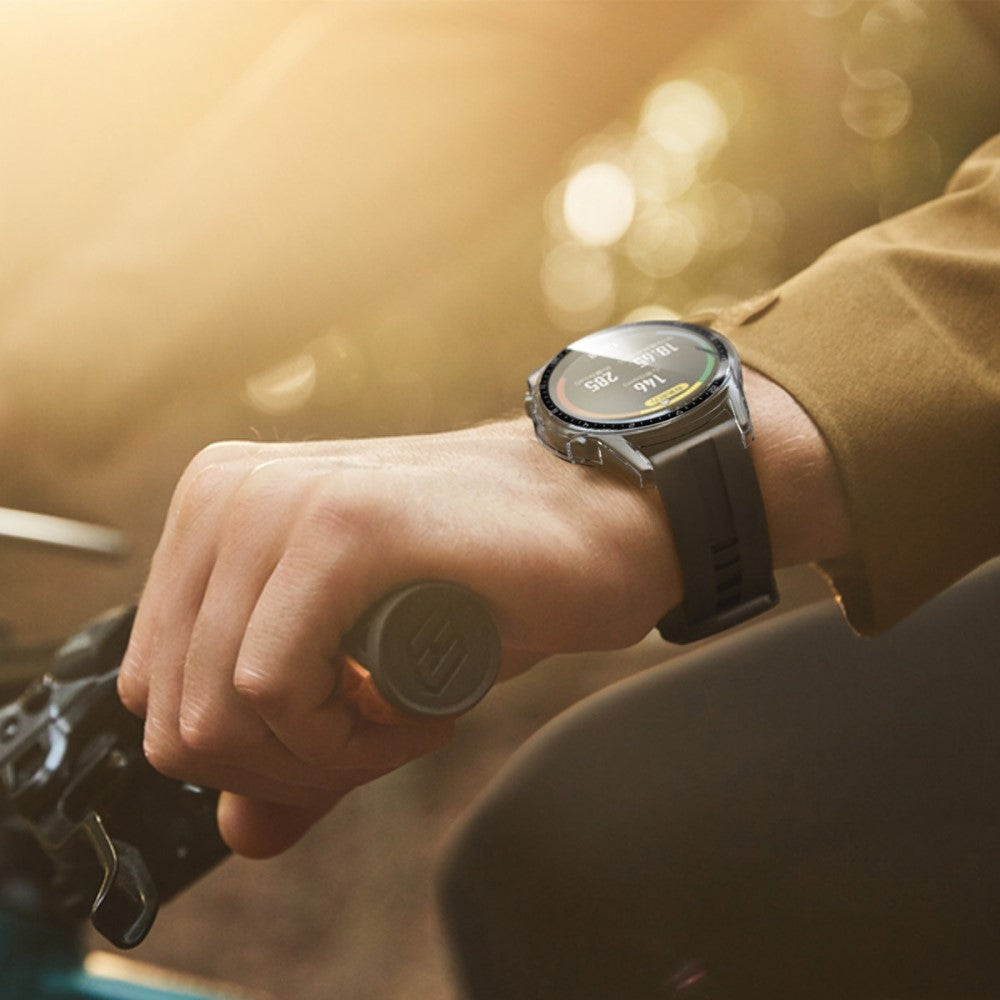 Super Pænt Huawei Watch GT 2 46mm Cover med Skærmbeskytter i Plastik og Hærdet Glas - Gennemsigtig#serie_6