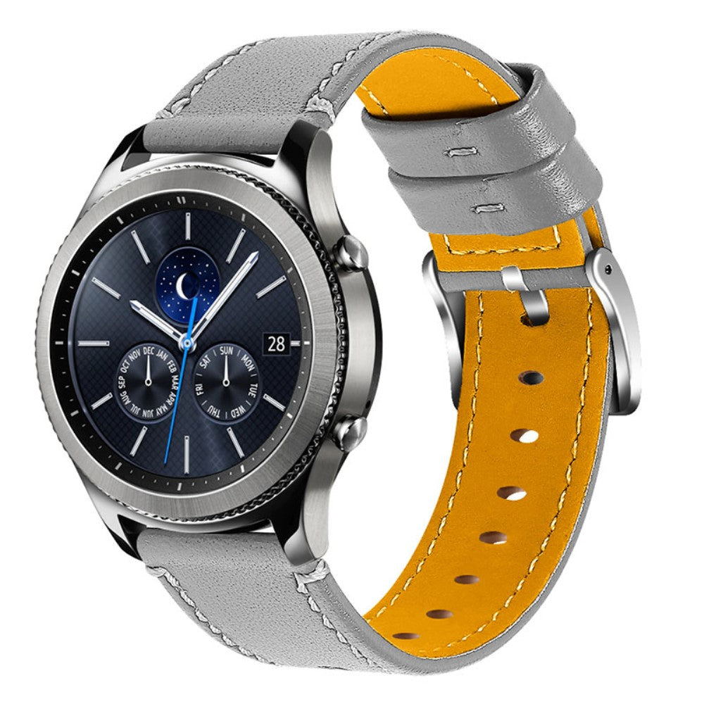 Huawei Watch GT 2e / Huawei Watch GT 2 46mm Ægte læder Rem - Sølv#serie_4
