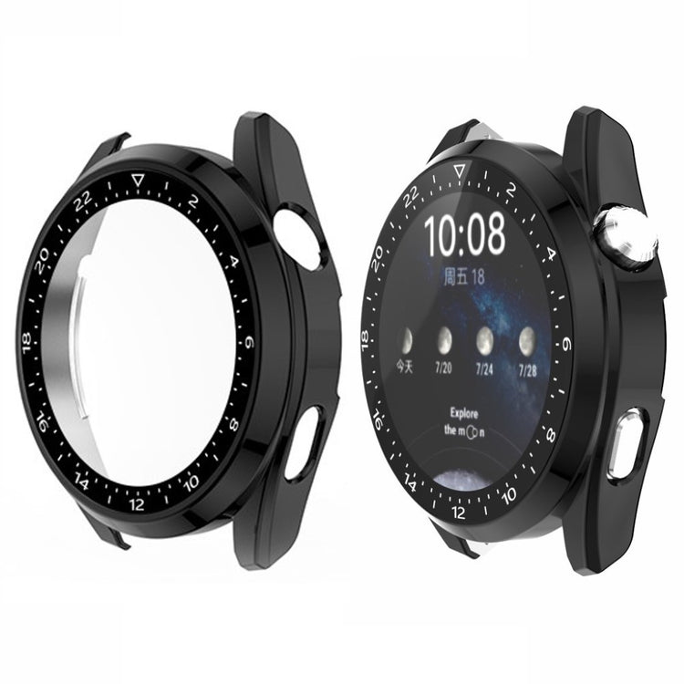 Fed Huawei Watch 3 Pro Cover med Skærmbeskytter i Plastik og Hærdet Glas - Gennemsigtig#serie_1