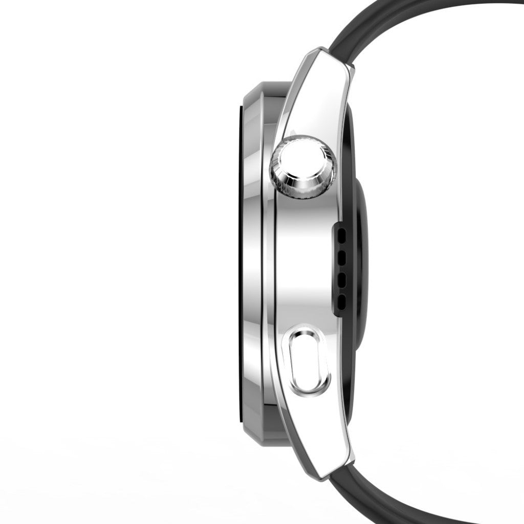 Fed Huawei Watch 3 Pro Cover med Skærmbeskytter i Plastik og Hærdet Glas - Sølv#serie_2