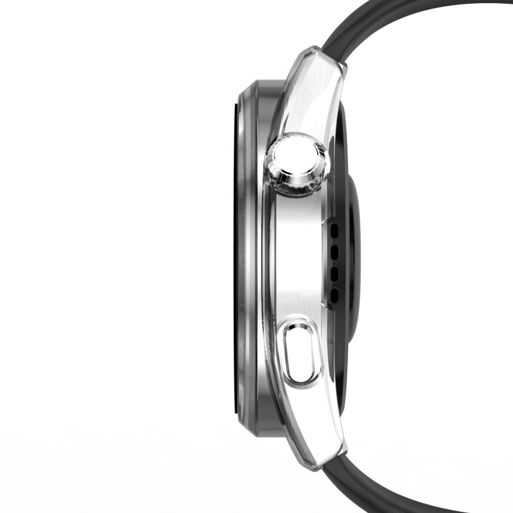 Fed Huawei Watch 3 Pro Cover med Skærmbeskytter i Plastik og Hærdet Glas - Gennemsigtig#serie_4