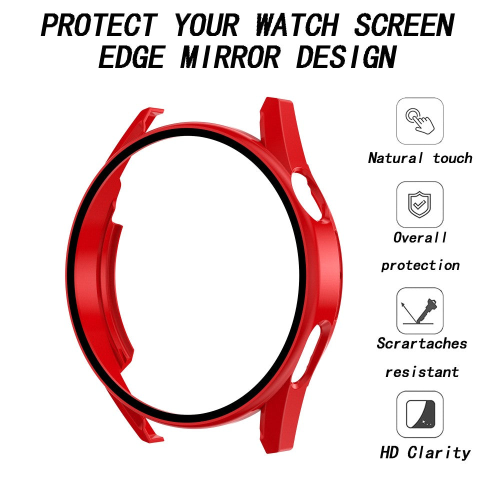 Rigtigt Godt Huawei Watch GT 3 (46mm) Cover med Skærmbeskytter i Plastik og Hærdet Glas - Rød#serie_5