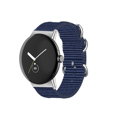 Vildt slidstærk Google Pixel Watch Nylon Rem - Blå#serie_10
