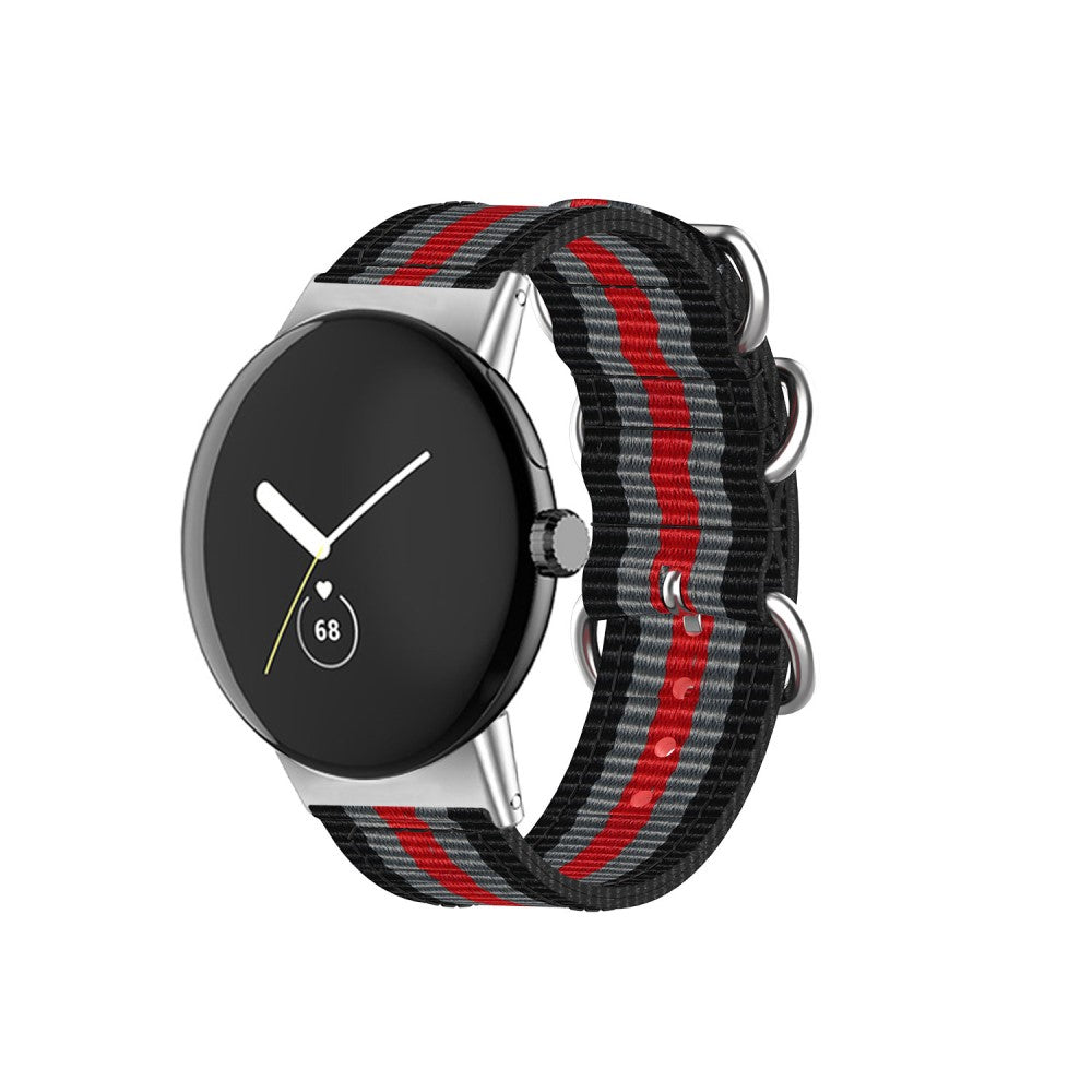 Vildt slidstærk Google Pixel Watch Nylon Rem - Rød#serie_5