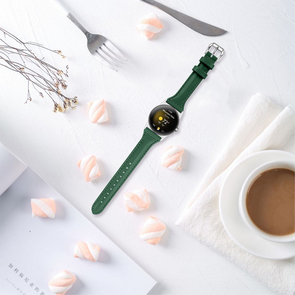 Rigtigt kønt Google Pixel Watch Ægte læder Rem - Grøn#serie_11