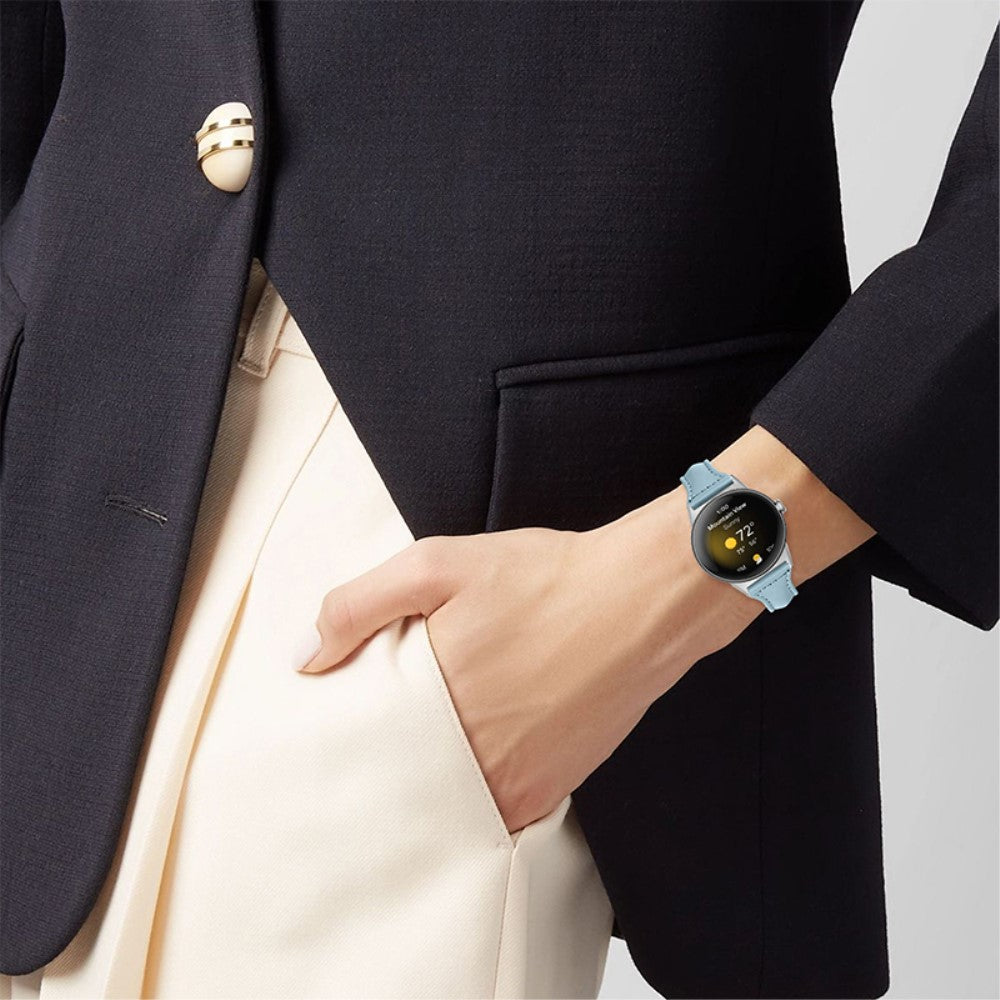 Rigtigt kønt Google Pixel Watch Ægte læder Rem - Blå#serie_12