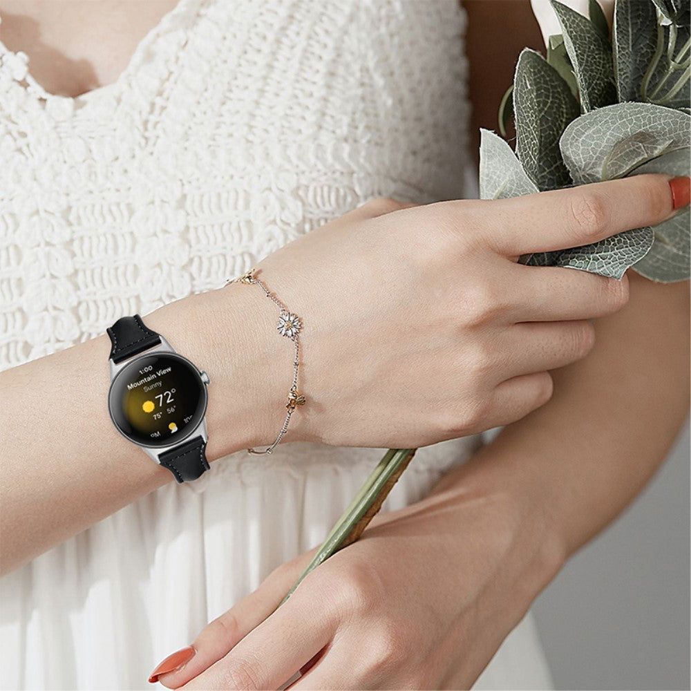 Rigtigt kønt Google Pixel Watch Ægte læder Rem - Sort#serie_4