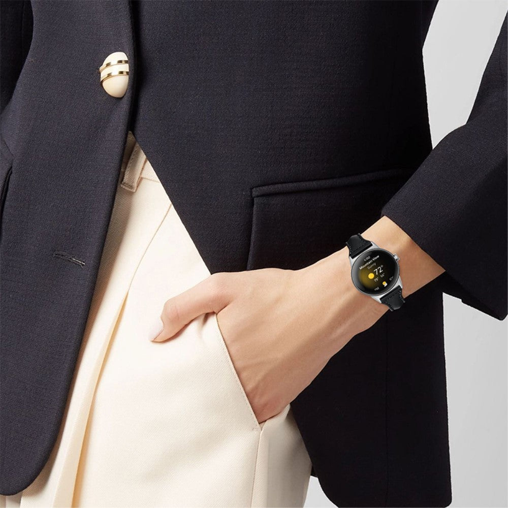 Rigtigt kønt Google Pixel Watch Ægte læder Rem - Sort#serie_4