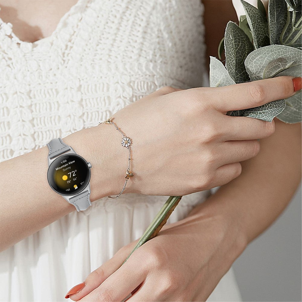 Rigtigt kønt Google Pixel Watch Ægte læder Rem - Sølv#serie_5