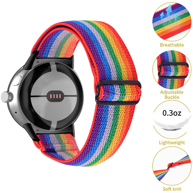 Super elegant Google Pixel Watch Nylon Rem - Flerfarvet#serie_5