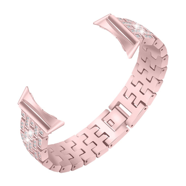 Stilfuld Google Pixel Watch Metal og Rhinsten Rem - Pink#serie_2