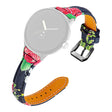 Correa de reloj de cuero auténtico floral Google Pixel Watch con conector negro 
