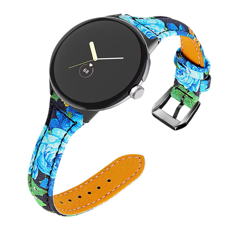 Rigtigt smuk Google Pixel Watch Ægte læder Rem - Blå#serie_3
