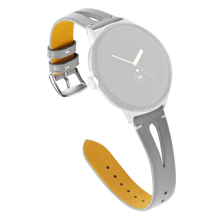 Rigtigt holdbart Google Pixel Watch Ægte læder Rem - Sølv#serie_3