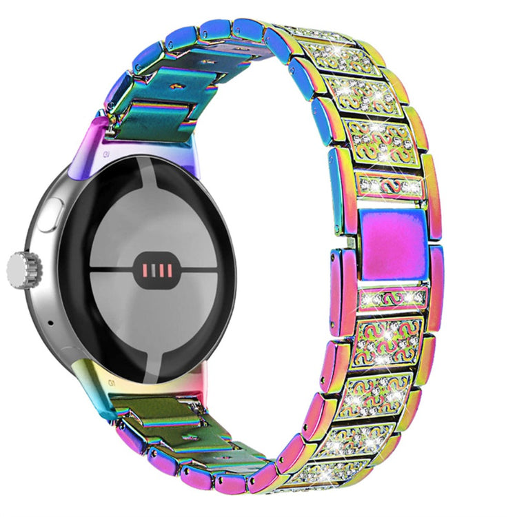 Sejt Google Pixel Watch Metal og Rhinsten Rem - Flerfarvet#serie_4