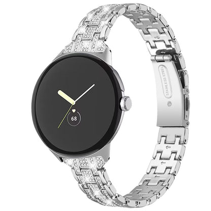 Vildt rart Google Pixel Watch Metal og Rhinsten Rem - Sølv#serie_3