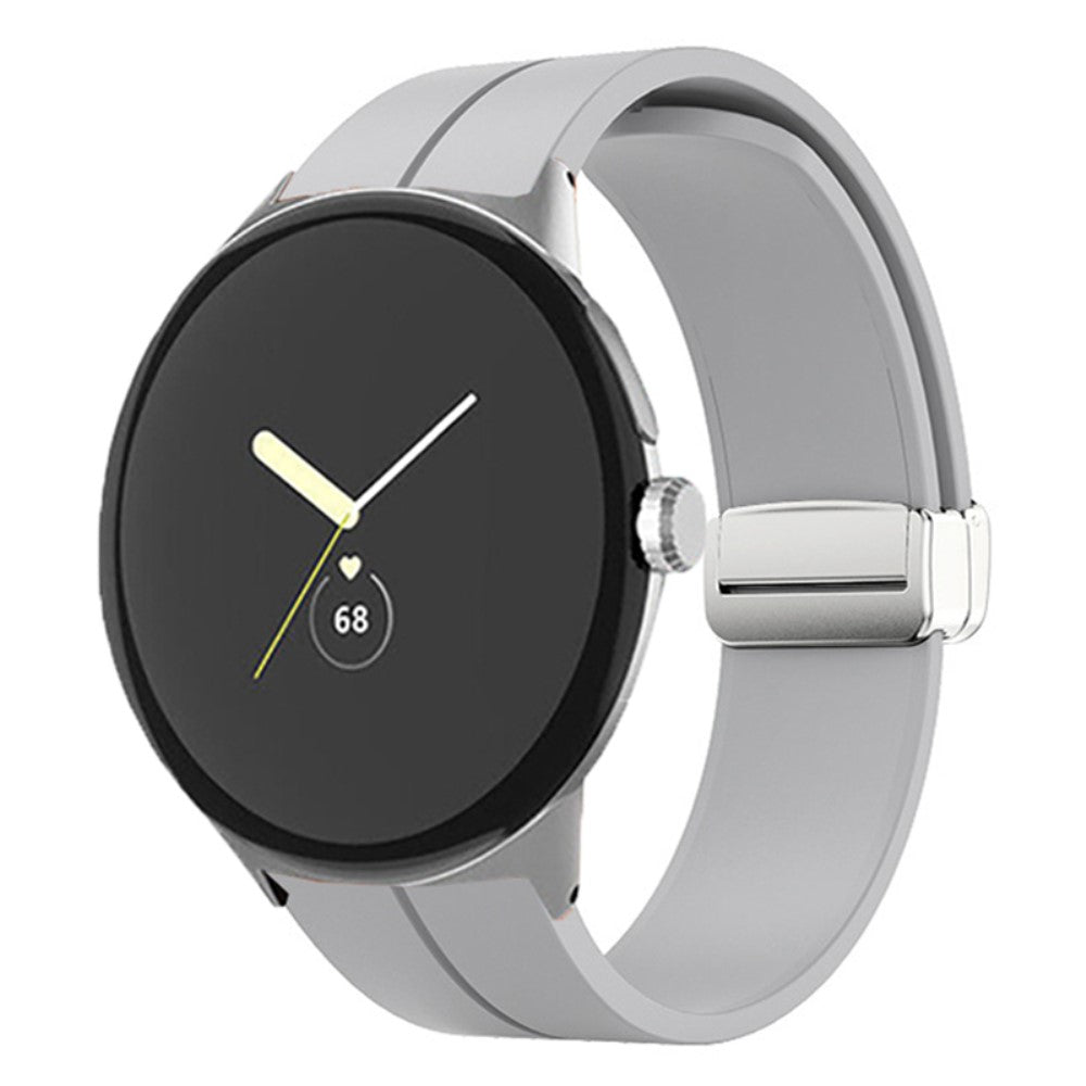 Rigtigt nydelig Google Pixel Watch Silikone Rem - Sølv#serie_21