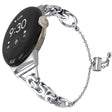 Correa de acero inoxidable con decoración de pedrería para el Google Pixel Watch 