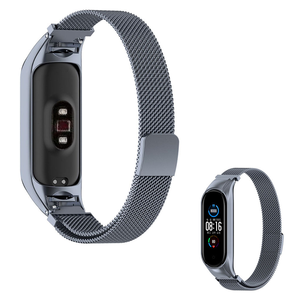 Flot Xiaomi Mi Smart Band 6 / Xiaomi Mi Band 5 Metal Urrem - Sølv#serie_2