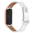 Xiaomi Mi Smart Band 6 / 5 correa de reloj de cuero de vaca con cubierta de oro rosa 