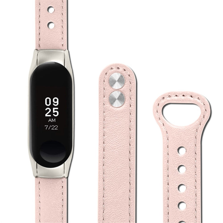 Vildt fantastisk Xiaomi Mi Band 7 Ægte læder Urrem - Pink#serie_4