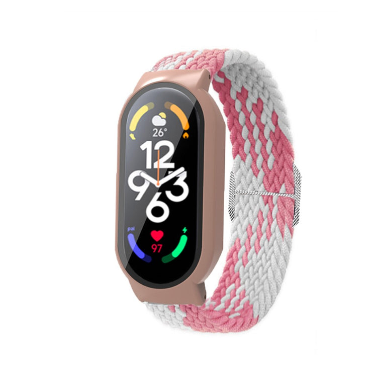 Helt vildt nydelig Xiaomi Mi Band 7 Nylon og Glas Rem - Pink#serie_3