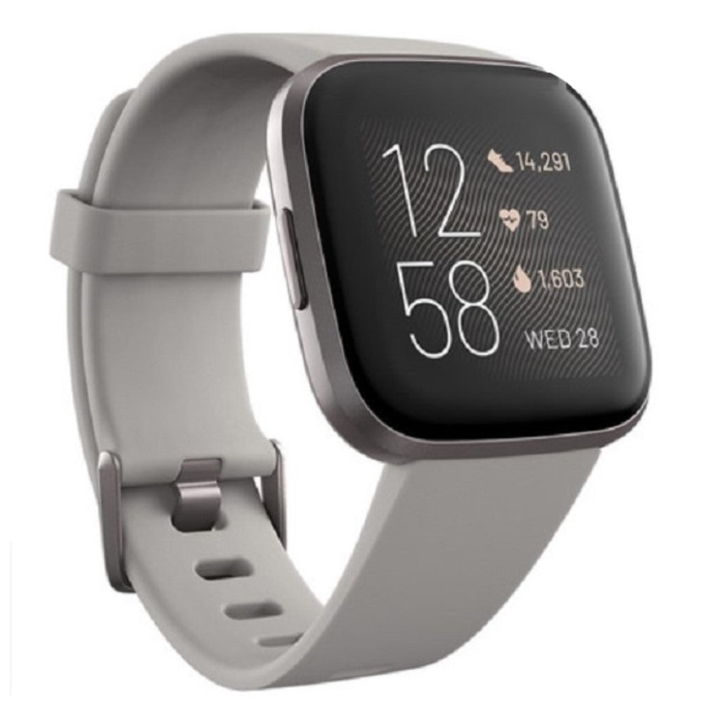 Vildt skøn Fitbit Versa 2 Silikone Rem - Sølv#serie_2