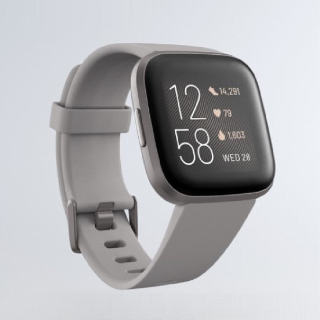 Vildt skøn Fitbit Versa 2 Silikone Rem - Sølv#serie_2