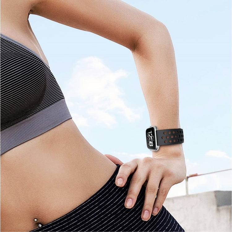 Meget fed Fitbit Versa 2 Silikone Rem - Sort#serie_1