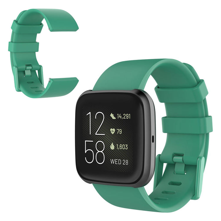 Stilfuld Fitbit Versa 2 / Fitbit Versa Lite Silikone Rem - Størrelse: L - Grøn#serie_7