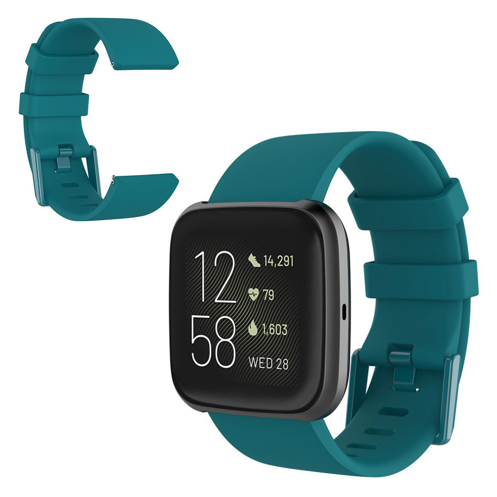 Stilfuld Fitbit Versa 2 / Fitbit Versa Lite Silikone Rem - Størrelse: L - Grøn#serie_8