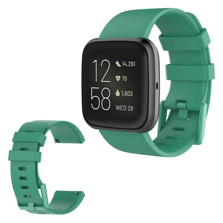 Vildt sejt Fitbit Versa 2 / Fitbit Versa Lite Silikone Rem - Størrelse: S - Grøn#serie_7