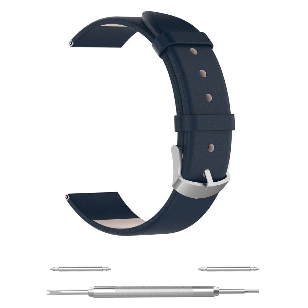 Mega fed Fitbit Versa Lite / Fitbit Versa 2 Kunstlæder Rem - Blå#serie_4
