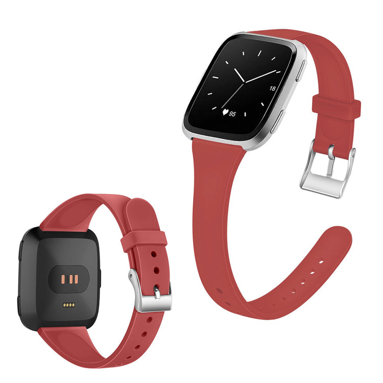 Super nydelig Fitbit Versa 2 Silikone Rem - Rød#serie_4