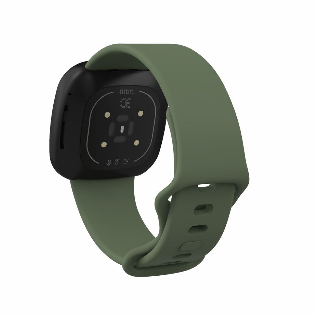 Helt vildt sejt Fitbit Versa 3 / Fitbit Sense Silikone Rem - Størrelse: L - Grøn#serie_6