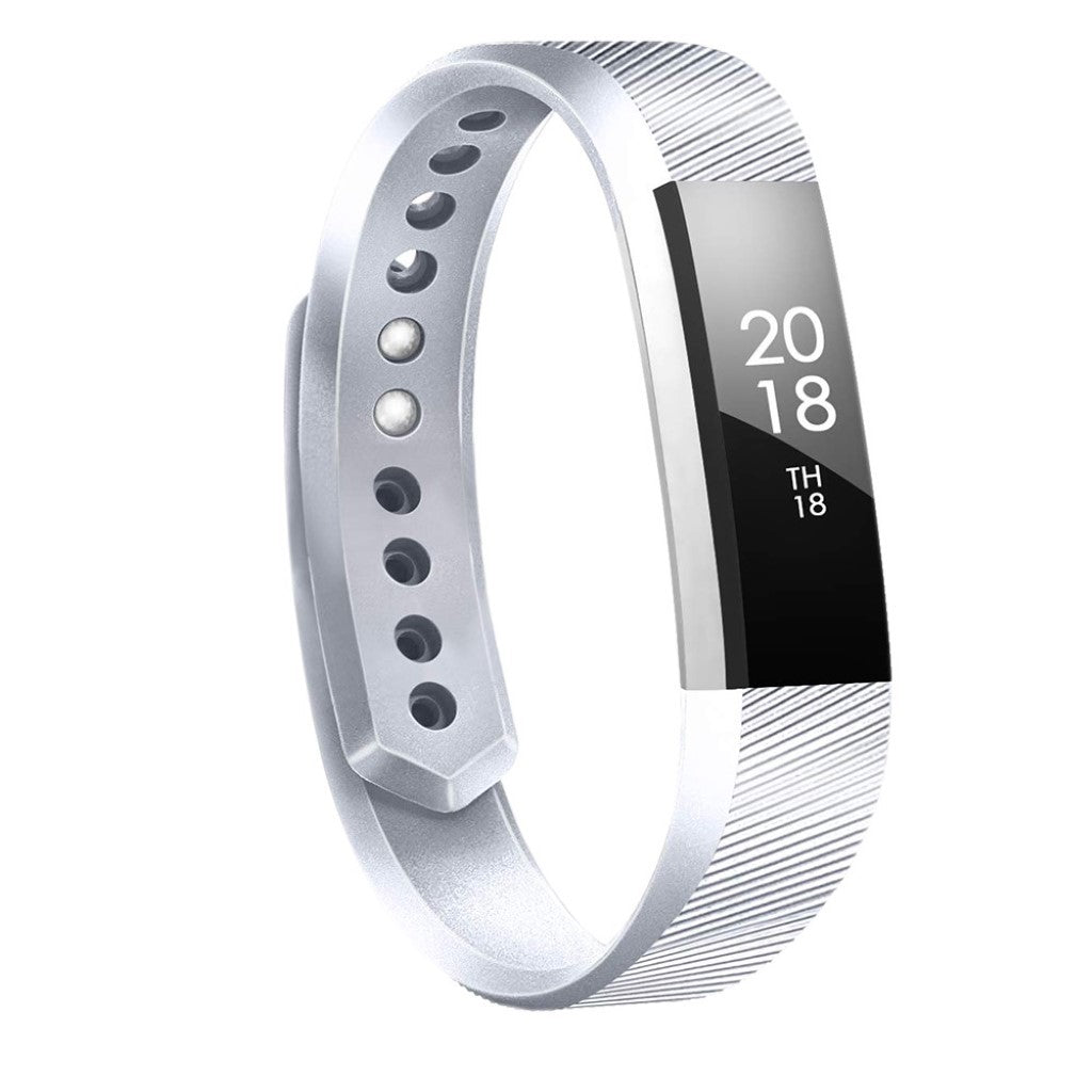 Rigtigt rart Fitbit Alta Silikone Rem - Størrelse: S - Sølv#serie_1