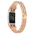 Recambio de correa de reloj Fitbit Charge 2 con decoración de diamantes de imitación de doble hilera 