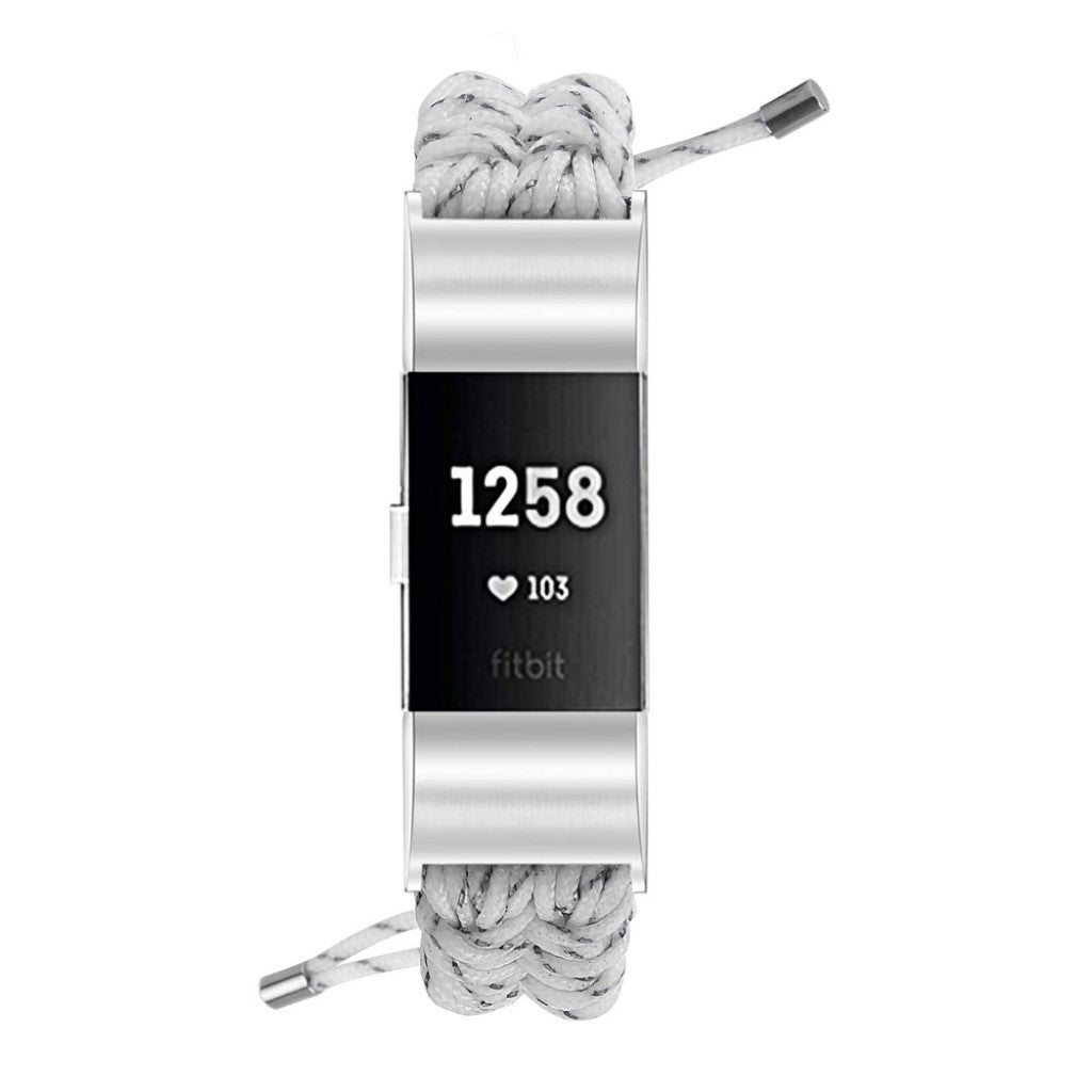 Meget elegant Fitbit Charge 2 Nylon Rem - Hvid#serie_10