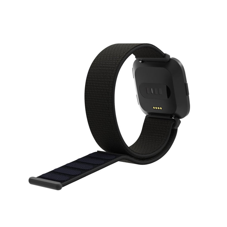 Super hårdfør Fitbit Versa Nylon Rem - Sort#serie_10