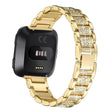 Correa metálica para reloj Fitbit Versa con decoración de strass 