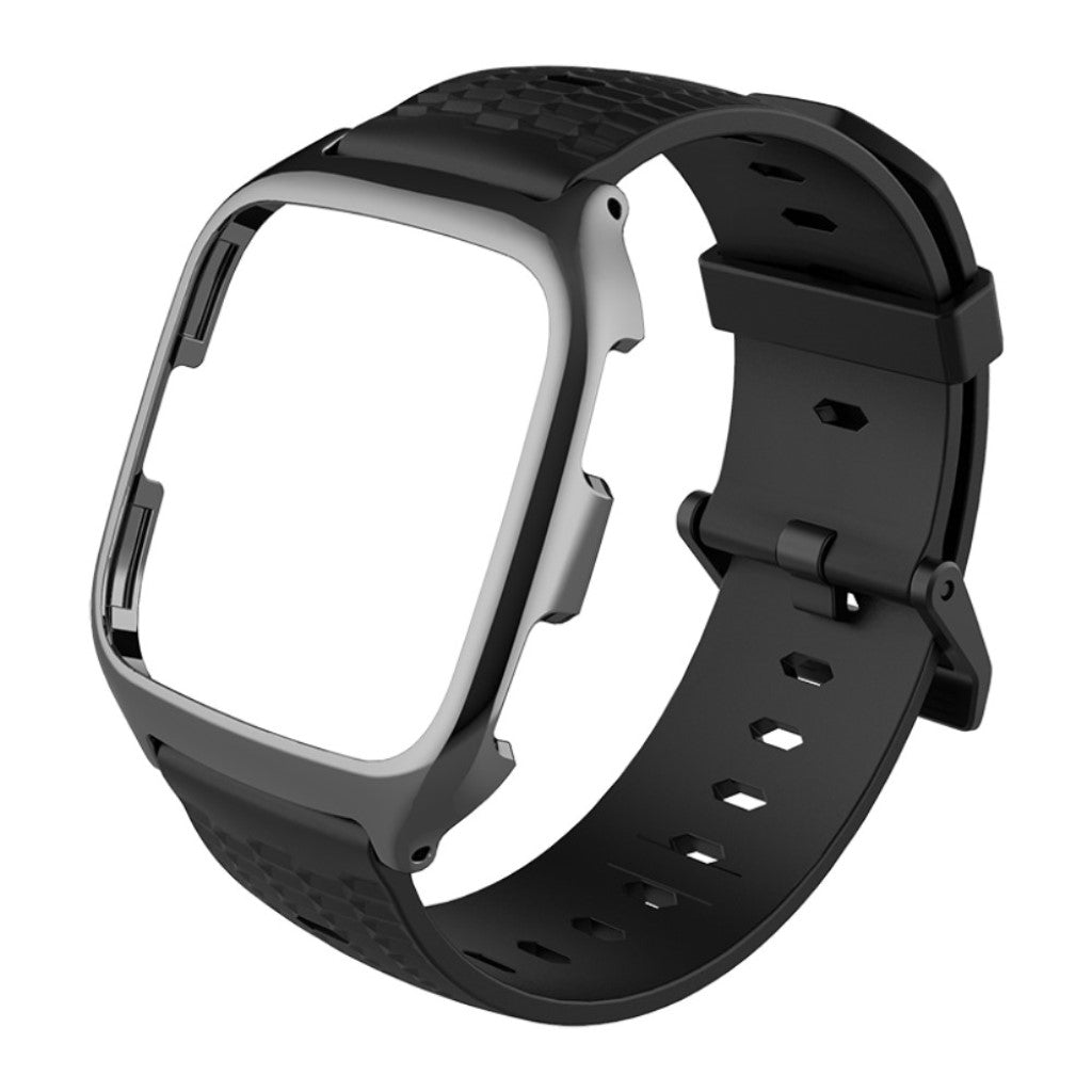 Vildt hårdfør Fitbit Versa Silikone Rem - Sort#serie_1