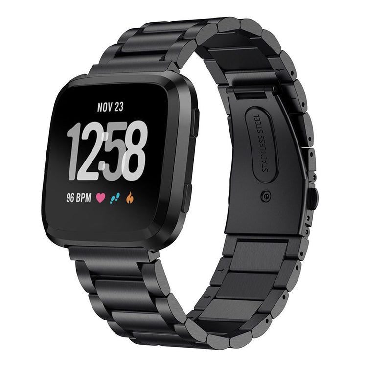 Mega nydelig Fitbit Versa Metal Rem - Sort#serie_1