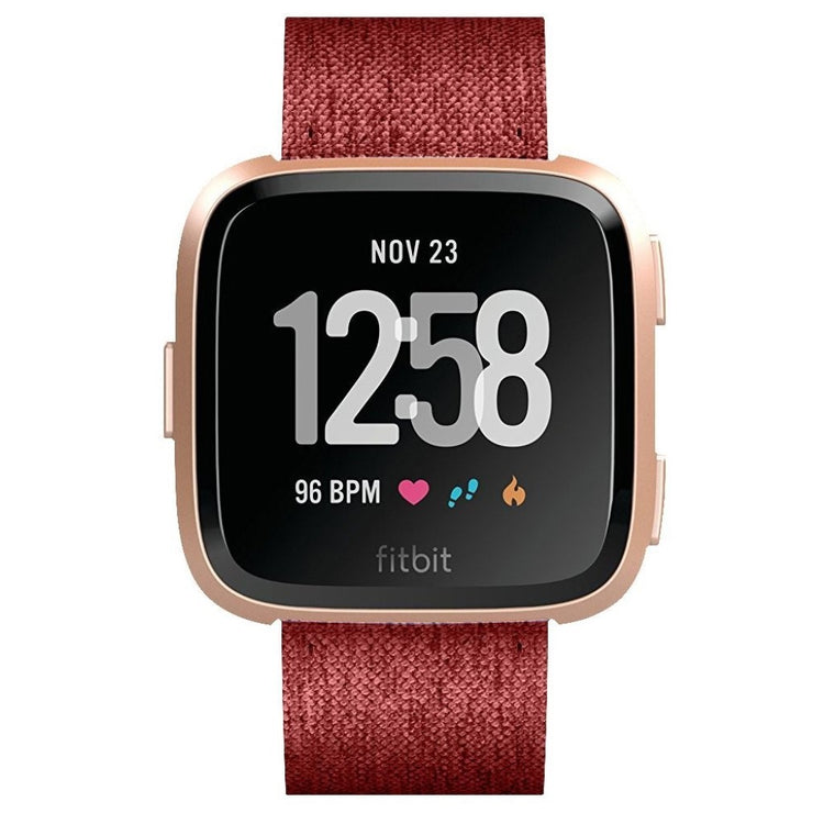 Sejt Fitbit Versa Nylon Rem - Rød#serie_3