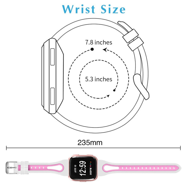Vildt slidstærk Fitbit Versa Silikone Rem - Pink#serie_5