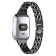 Correa de reloj Fitbit Versa de acero inoxidable con cinco cuentas de strass 