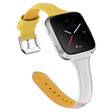 Correa de reloj de piel auténtica Fitbit Versa / Marrón / Caqui